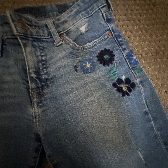 Lucky‎ Brand Embroidered Ava skinny ankle cheville jeans blue denim size 0 / 25 - Picture 4 of 16